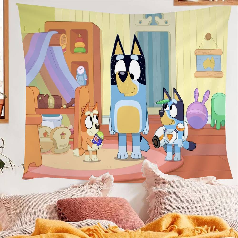 

Anime BBlueyS Cute Cartoon Tapestry Wall Hanging Decoration Household Home Decor 74x94cm(29x37in)