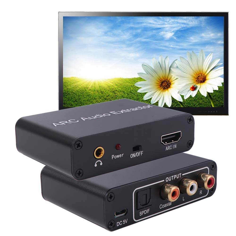 DAC SPDIF Coaxial RCA ARC Audio Adapter 192KHz Digital To Analog Audio Converter  For TV Monitor