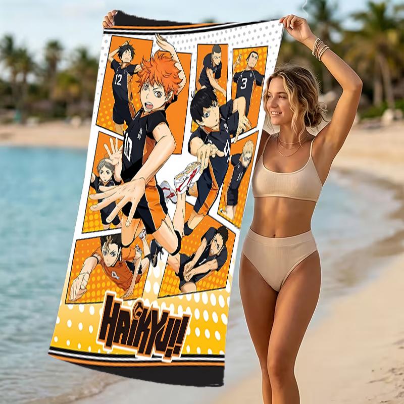 Beach Towel with Haikyu Pattern - soft,absorbent,machine washable Lightweight&Modern,swimming,Travel Essentials