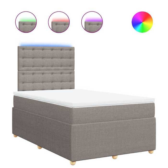Maison Exclusive - Sommier à lattes de lit avec matelas Taupe 120x200 cm Tissu