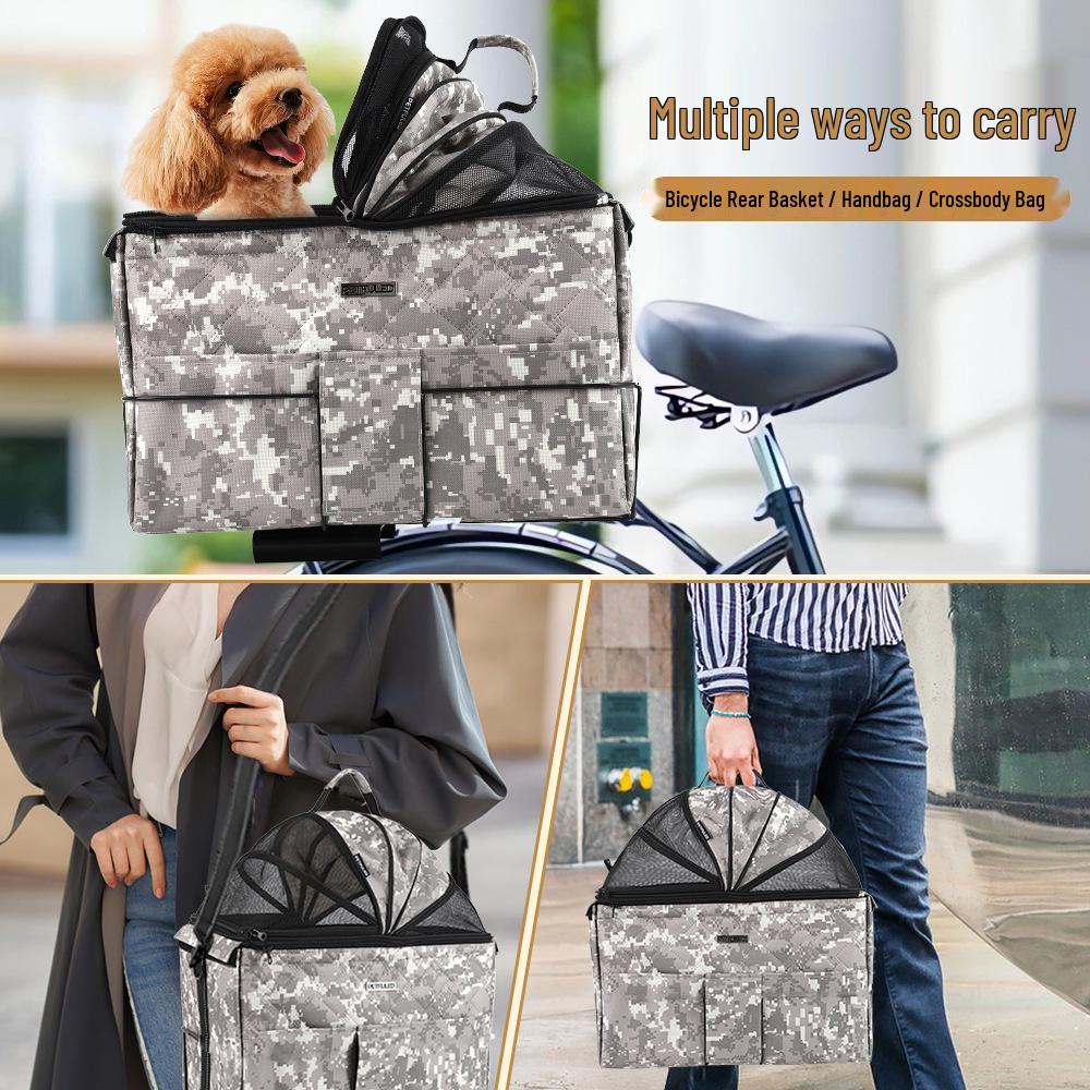 

FULED Pet Bicycle Rear Seat Bag - Portable, Detachable, Handheld & Shoulder Bag for Outdoor Use Small