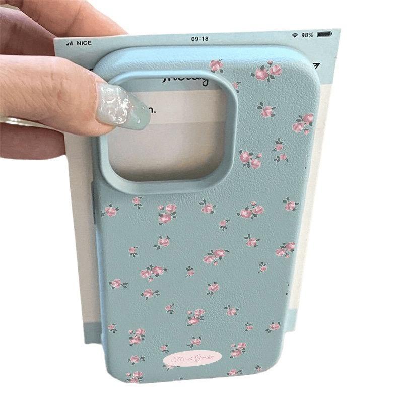 Suitable for Apple 16promax Floral and Fresh Phone Case Iphone15 Leather Textured Protective Case 14plus Soft Case