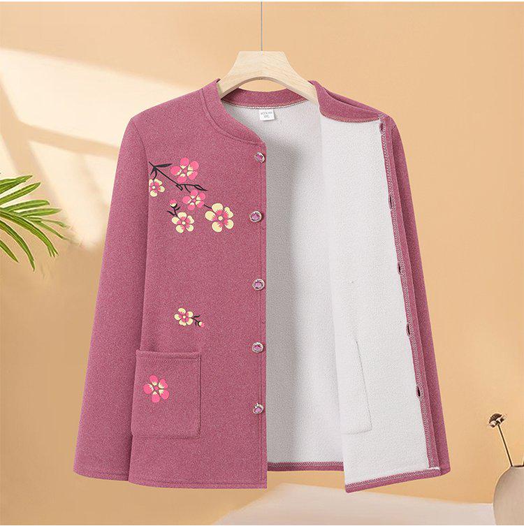 Gemütliches Zweiteiler-Set aus Samt: Strickjacke & Hose für Frauen mittleren Alters & Senioren – Lockere, bequeme Homewear für Oma