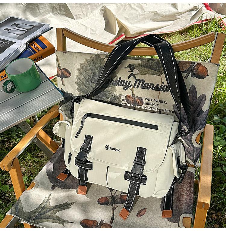 School bag, large capacity men's bag, trendy brand ins, Japanese style, versatile single-shoulder crossbody bag, trendy fashion women's bag,travel bag
