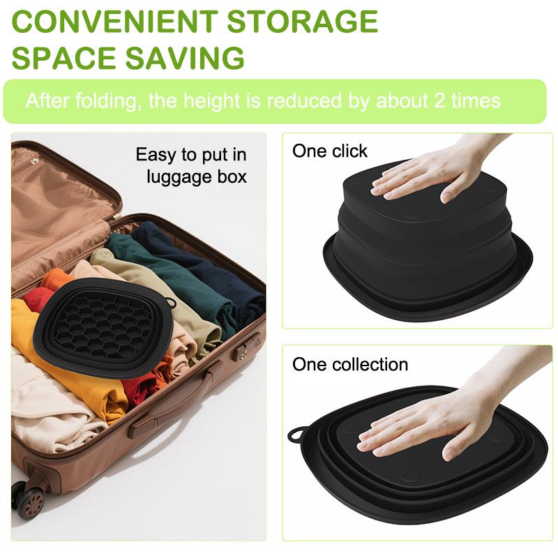 Square Foldable Silicone Bowl For Face Ice Bath And Home Skincare Routine Portable Face Dipping Bowl For Women And Girl