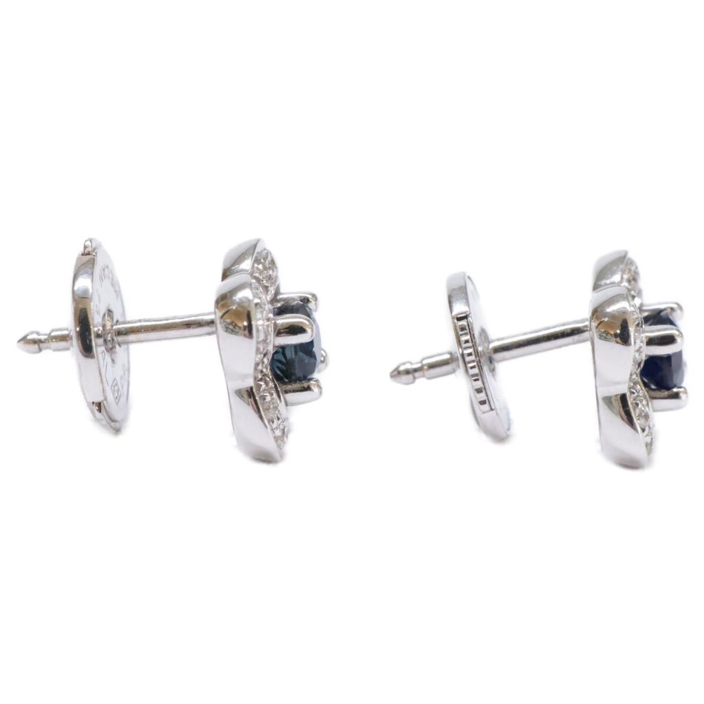 MAUBOUSSIN K18WG Diamond X Sapphire Chance of Love Studs Earring White goldUsed