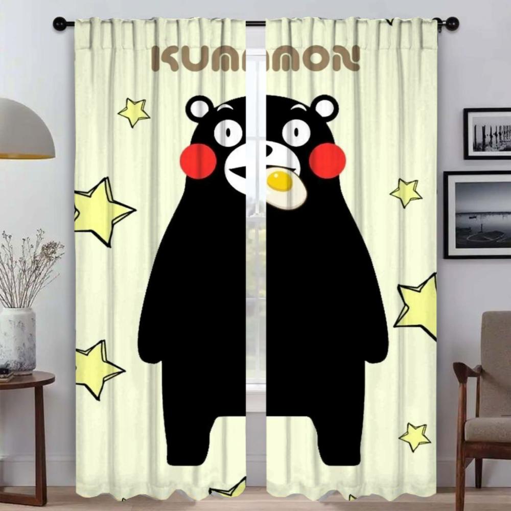 

Набор из 2 штор Kumamon для дома, оконная штора, панель для комнаты, декорация на Хэллоуин, перегородка, шторы для гостиной, кухни, зоны для готовки, изготовлено W100*H130(CM)-Hooks&2PCS