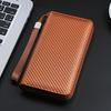 New Zipper Buckle Long Wallet Solid Color PU Leather Money Clip Minimalist Carbon Fiber Multi-Slot Card Holder Men