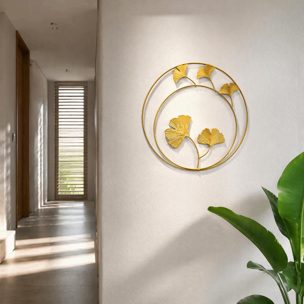11.02in Wall Hanging Decor Gold Gold Leaf Wall Decor Decorative Wrought Iron Decoration For Home