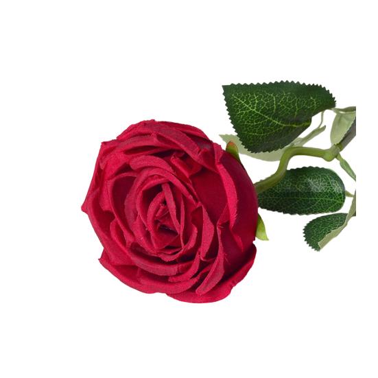 Artificial Rose Flower Big Bloom Fake Silk Rose Flower Realistic Faux Long Stem Rose Bouquet with Leaves for Home Kitchen Party Wedding Decor