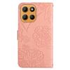 For Motorola Moto G15 4G Case Leather Phone Cover with Strap,Butterfly Flower Imprint