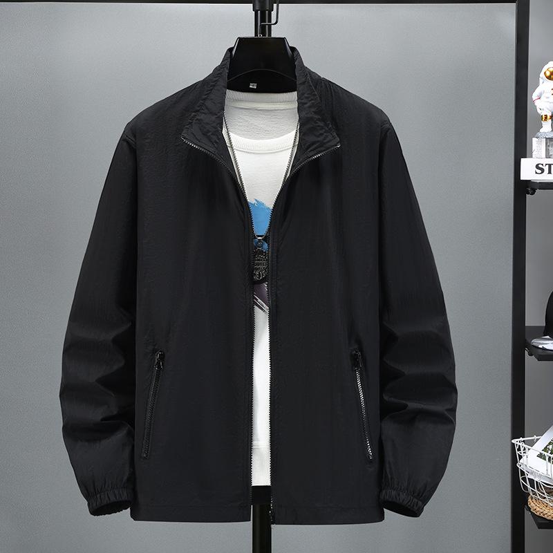 

Мужская ультралегкая куртка большого размера с защитой от УФ-лучей, воротником-стойкой 7XL (105-110 kg)