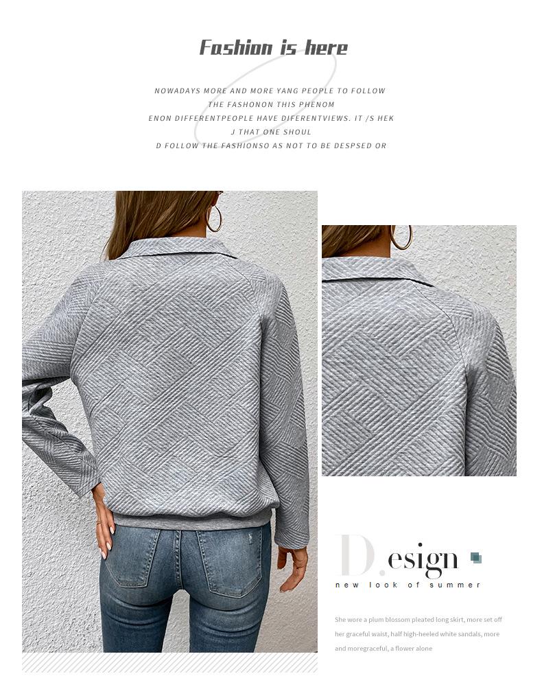 Yiyi European & American Casual Women's 2025 Solid Color Long Sleeve Stand Collar Hoodie for Autumn and Winter