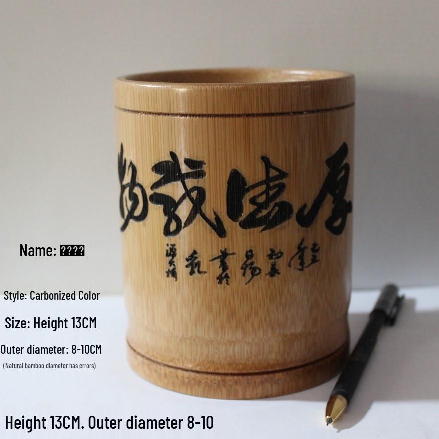 Bamboo Multifunctional Pen Holder - Creative Desk Ornament for Students and Business Gifts