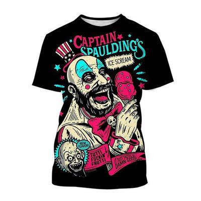 Hot Sale Captain Spaulding Funny 3D Print T-Shirt House of 1000 Corpses Men's Fashion Hip Hop Harajuku T Shirt Streetwear