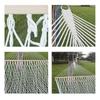 Mesh Hammock Brthable 350lb Load Bring Prevent Rollover Hand Woven Cotton Rope Hammock with Sprder Bar for Yard Patio