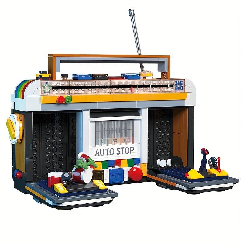 554pcs Retro Radio Building Block Toy|Creative Home Decorative Ornaments,Festival Party Assemblable Decorative Ornaments Gift,Mixed Color,ABS Material