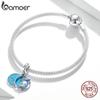 BAMOER 925 Sterling Silber Emaille Unterwasser Wale Blau Ozean Charm Anhänger für Original Armband oder Armreif