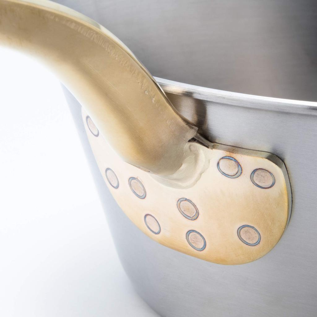 Endo Shoji Commercial Super Denji Tapered Pan 21cm Stainless Steel Pot for Induction Cooktops Made in Japan ATC22021