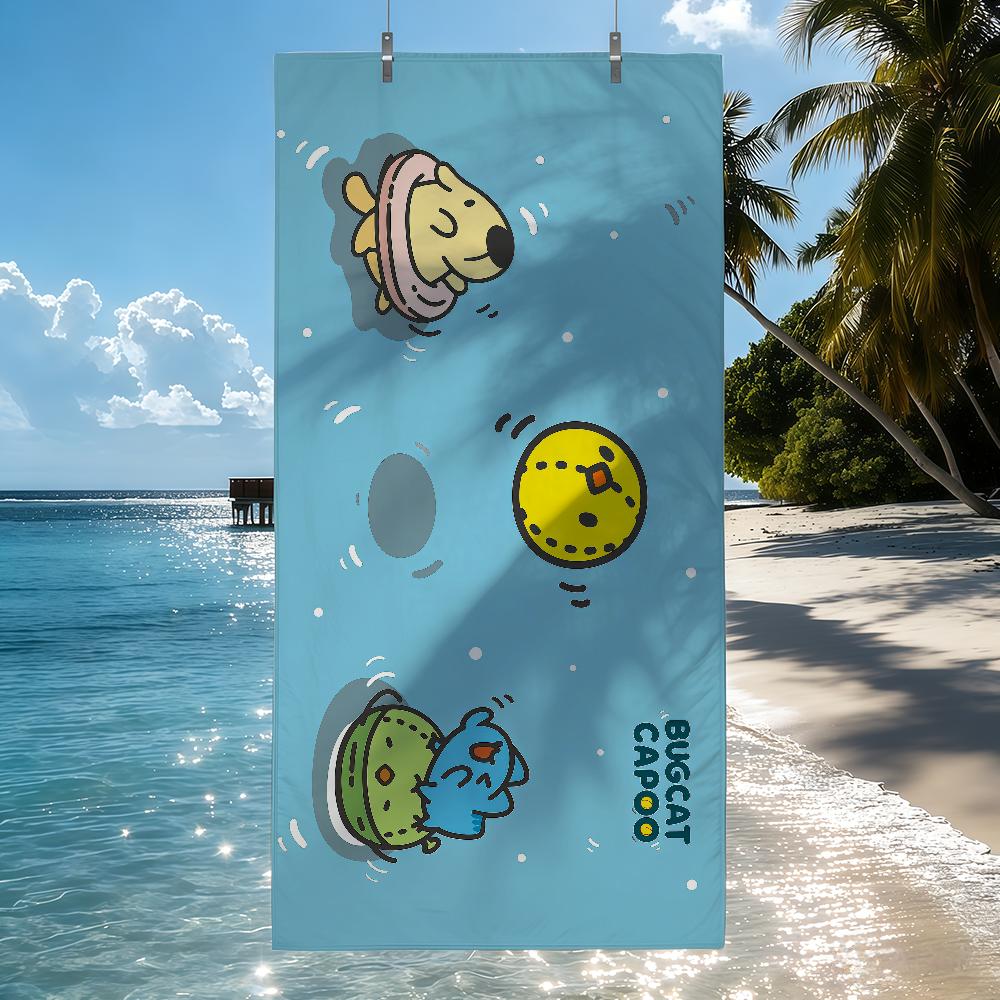 B-Bugcat CapooS Cartoon Towel Quick Drying Beach Towels Are Suitable For Swimming Pools Camping Yoga And The Gym