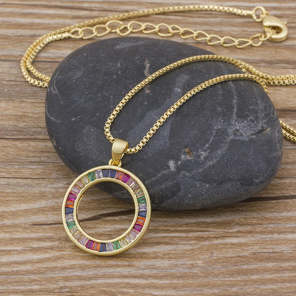 Nidin Moda Collana Arcobaleno Ciondoli Multicolore Gioielli Charms Collana a Catena Lunga Per Donna Bel Regalo per Festa di Compleanno