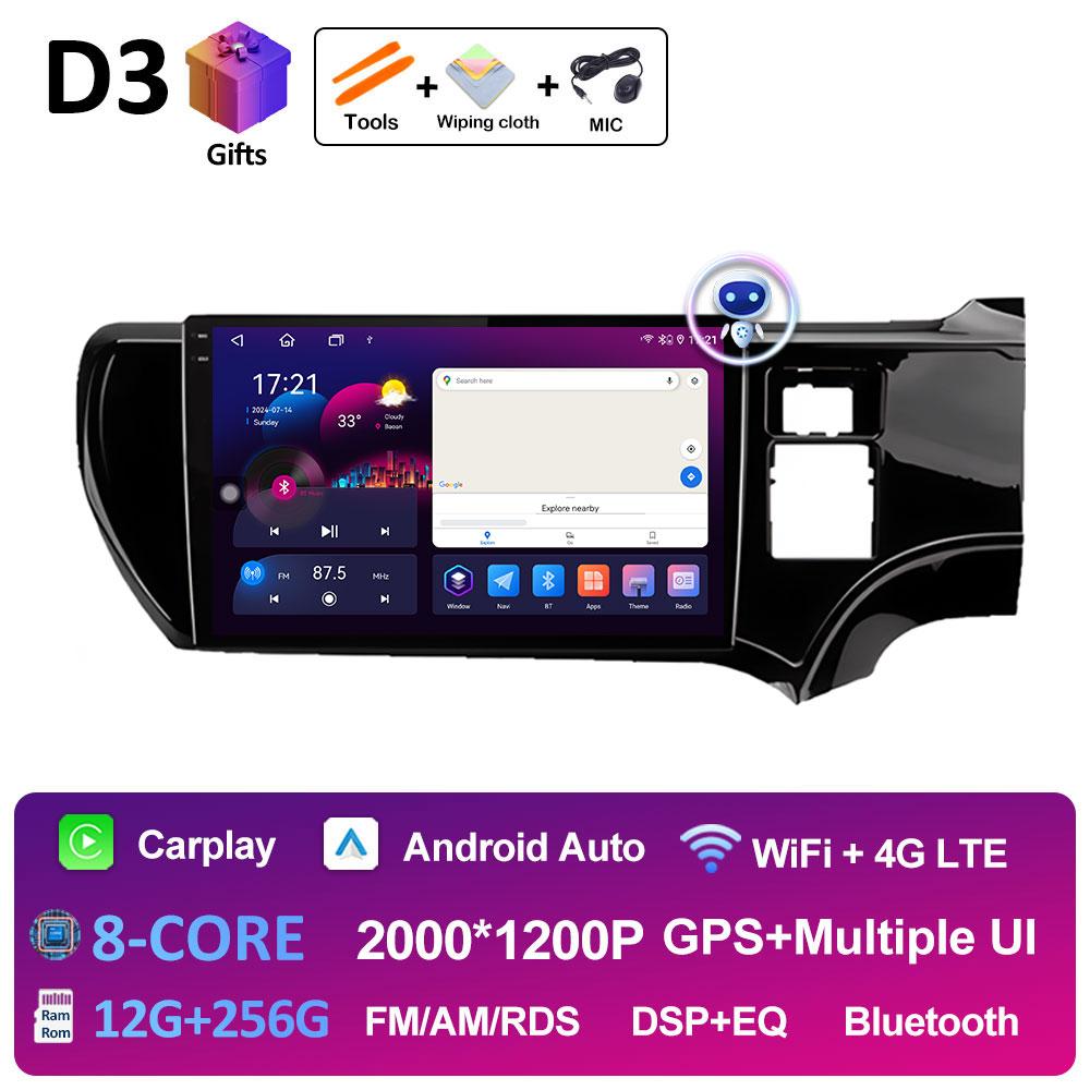 Android Auto Wireless Carplay For Toyota Aqua 2011 2012 2013 - 2017 Bluetooth Car Multimedia Video Radio Player Accessories WIFI