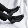 Scarpe da Uomo Nere a Punta in Pelle - Stile Britannico, Formali da Business, Casual, Rialzanti, Ideali per l'Autunno e i Matrimoni.