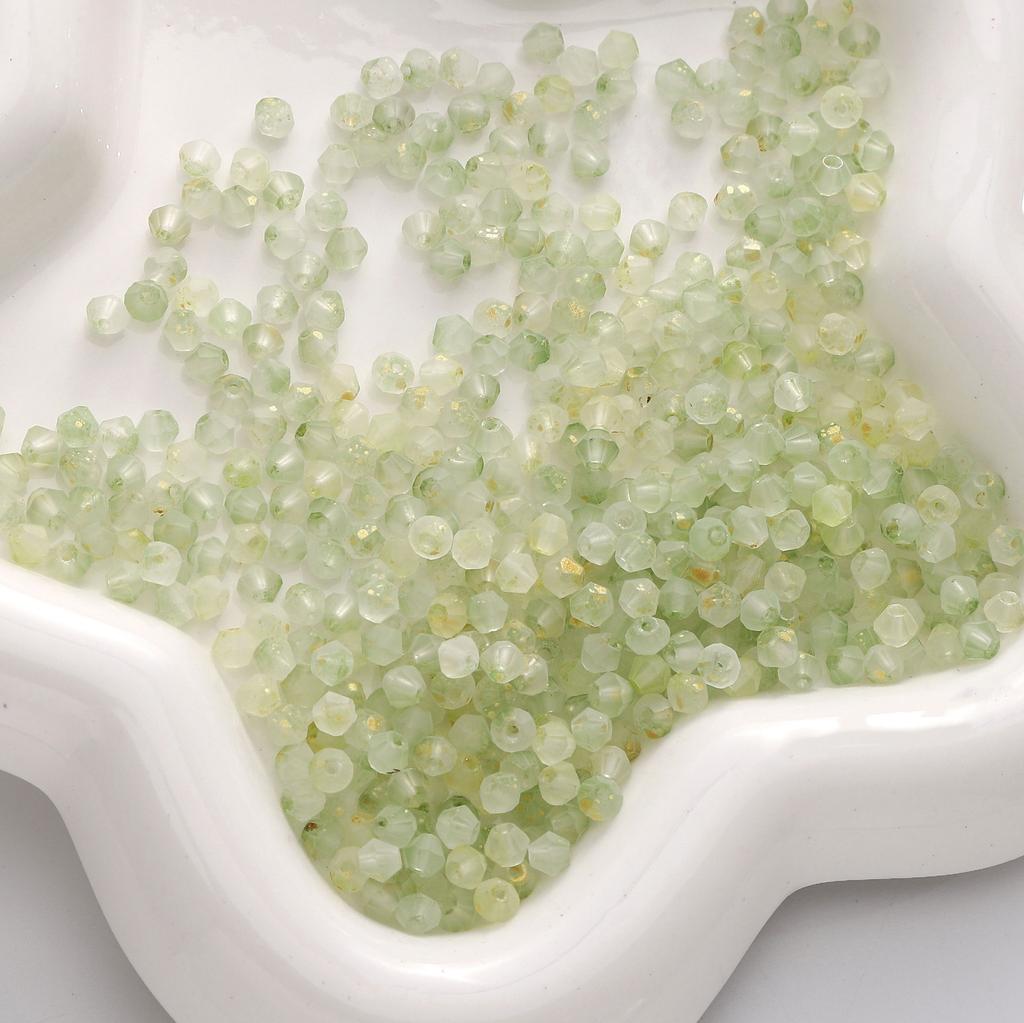 4mm Double Pointed Faceted Frosted Glass Beads DIY Handmade Creative Beading Loose Beads Bracelet Cell Phone Chain Accessories Lovely Colour
