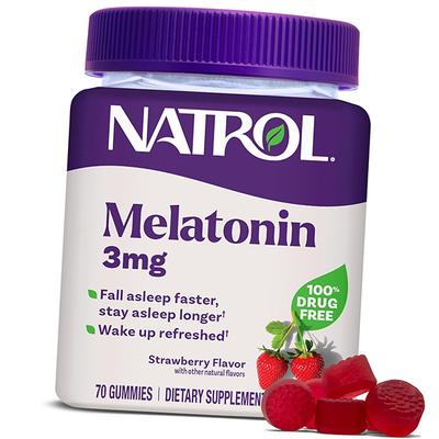 Chewable Melatonin, Melatonin 3 Gummies, 70 Tabs Strawberry (72358041)