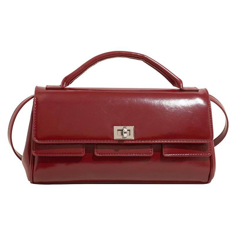 Wholesale Popular Korean High-end Temperament Oil Wax Leather Portable Small Square Bag Women's Fashion Commuter Style Versatile Messenger Bag