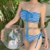 Damski Pasiasty Kostium Kąpielowy Bikini: Luksusowy, Seksowny, Czysto Pożądliwy Styl do Gorących Źródeł