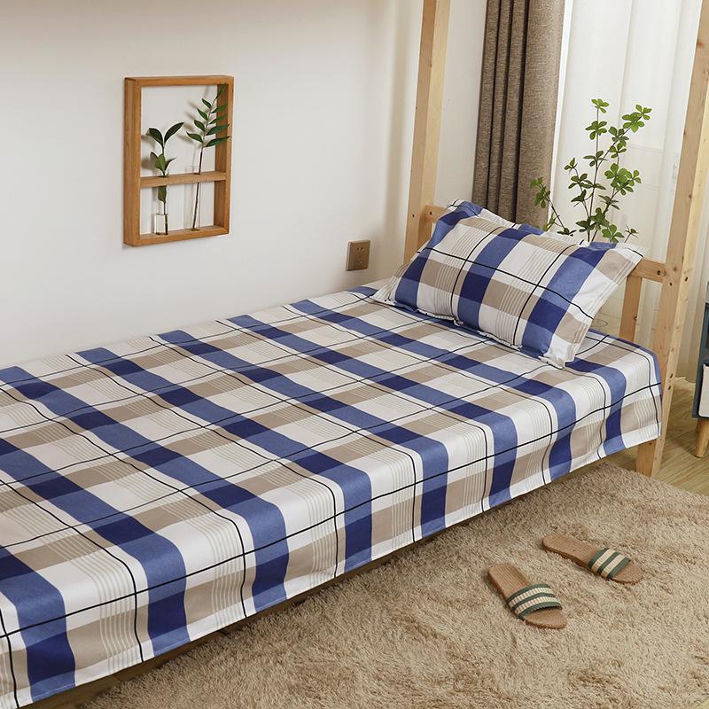 Velvet Single Bed Sheet & Double Quilt Cover for Dormitories in Simple Style