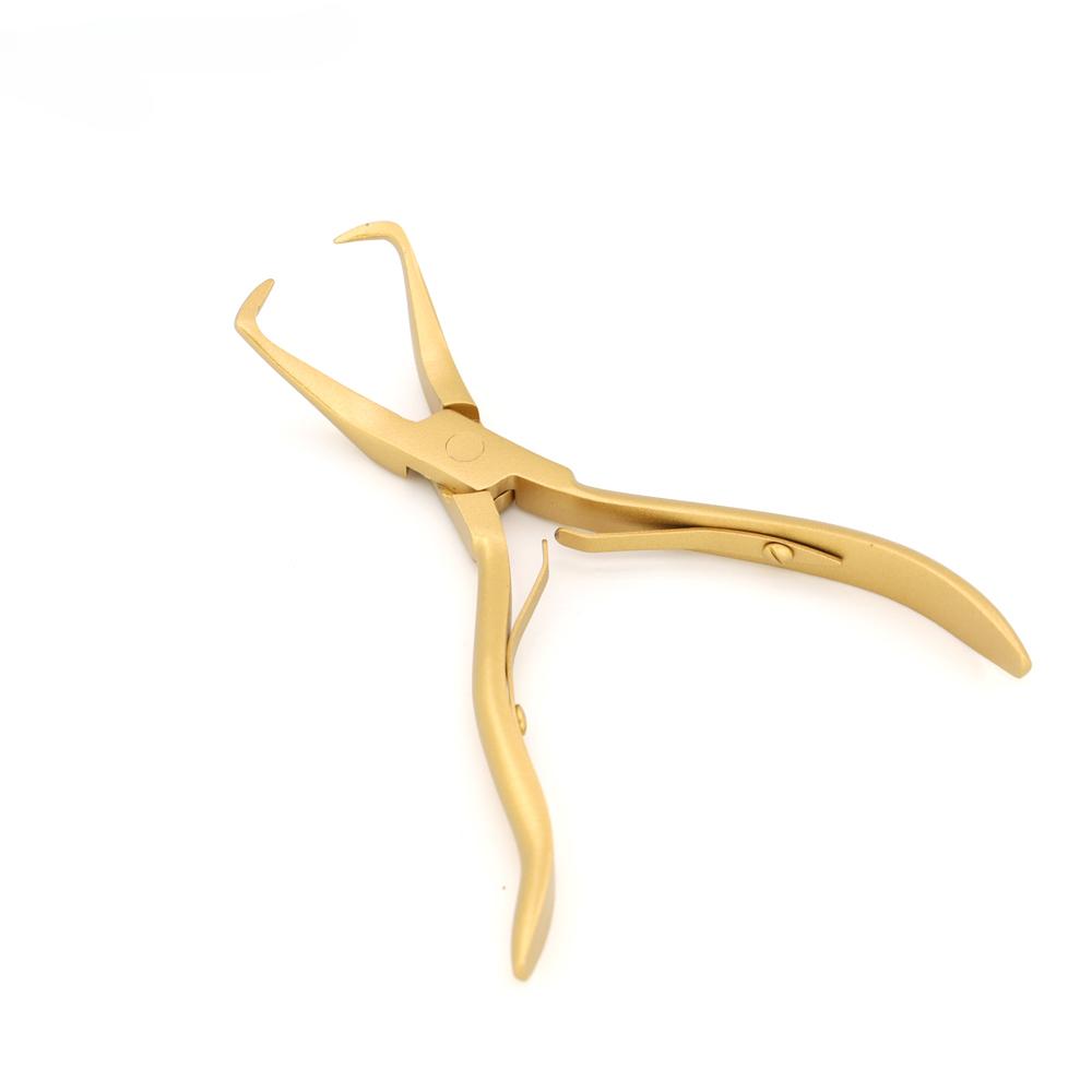 Golden 1 Piece Stainless Steel Hair Extensions Pliers for Removal Micro Link Pliers Link Ring Beads Opener Hair Extensions Tool