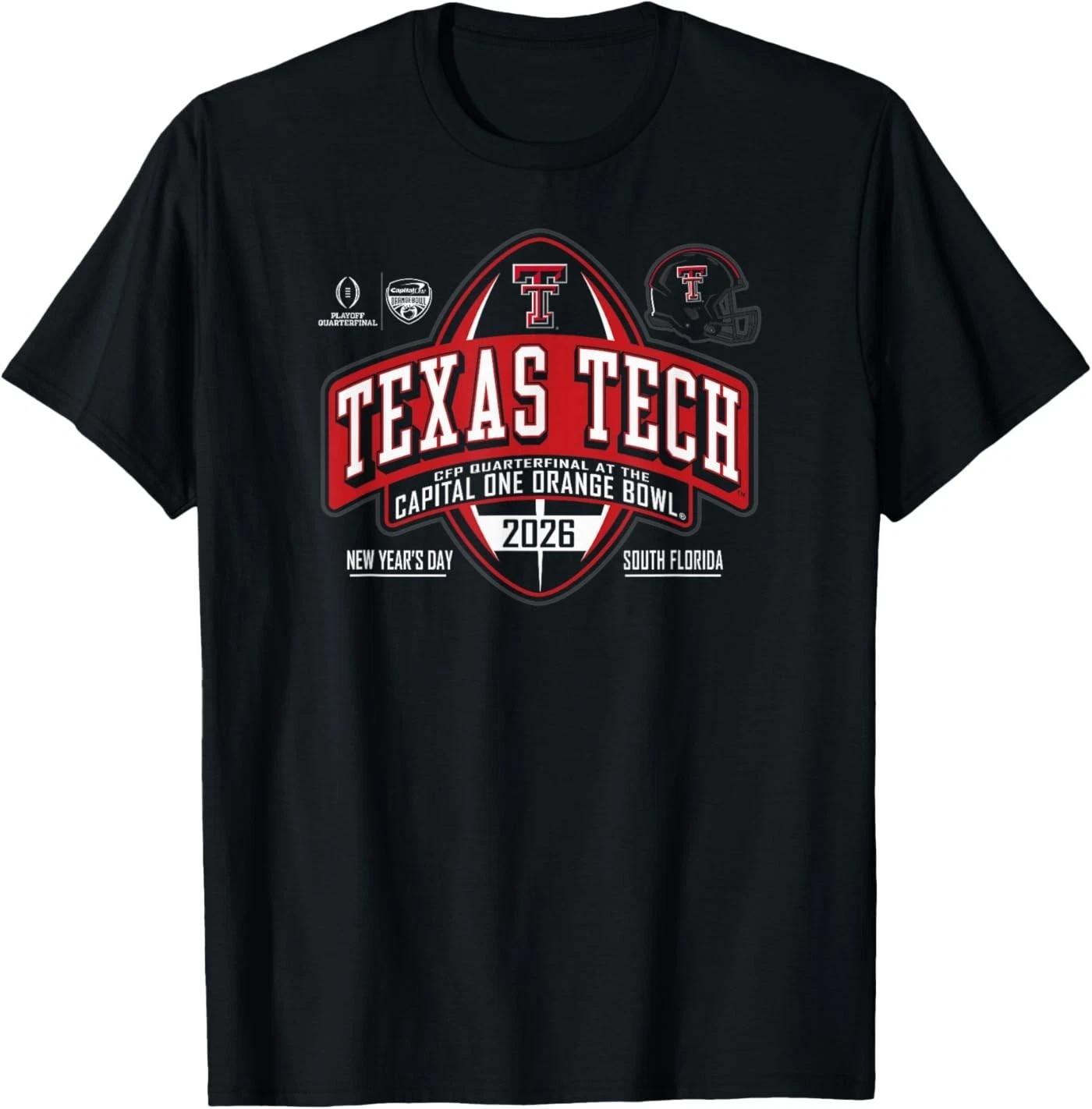 

Texas Tech Red Raiders Orange Bowl 2025-26 CFP Quarter Black T-Shirt XL