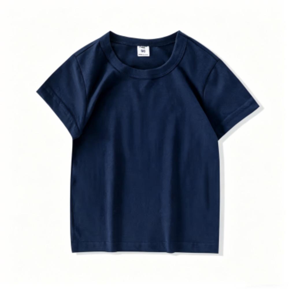Summer Children's Short-sleeve White T-shirt Tops Kids Girl T-shirt Top Summer Thin Style Plain Color Boy Clothing