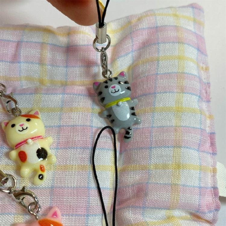 Y2k Phone Charm Cute Cat Pendant Keychain Phone Chain Strap Lanyard Jewelry Gift