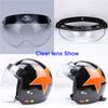 Universal Motorcycle Retro Pilot-Style Standard 3 Snap-Button Visor Flip Up Down Open Face Helmet Wind Shield Durable