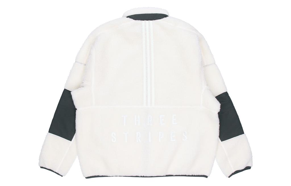adidas Velvet Jackets Men's White Stand Collar Thickened ED1922