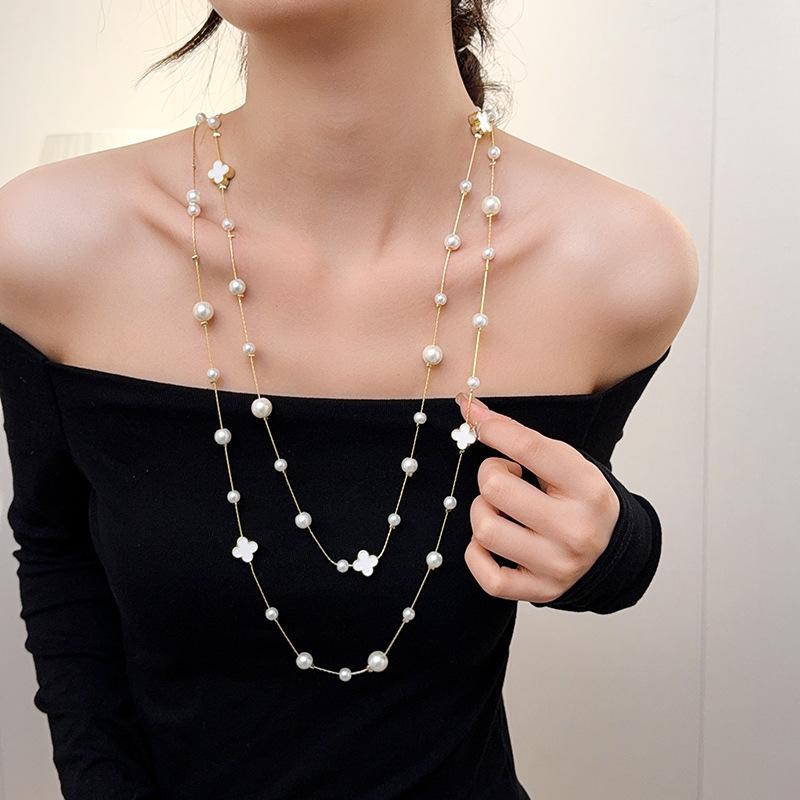 Fashion Multi-layer Sweater Chain Versatile High-grade Sense of Temperament Necklace Clothes Accessories Pendant Waist Chain