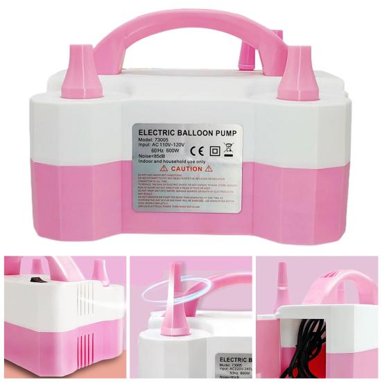 Electric Balloon Pump Portable Automatic Dual Nozzle 110V 600W Balloon Inflator Birthday Gender Reveal Baby Shower Balloons Party Supplies