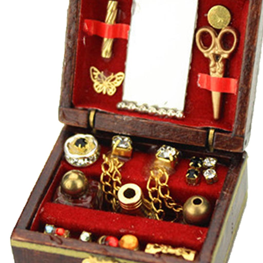1/12 Scale Doll House Woooden Jewel Box Model Boys Gift