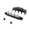 4 Post Power Distribution Block Bus Bar with Cover M8 Terminal Studs 250 Amp Rating for Marine Automotive RV Black