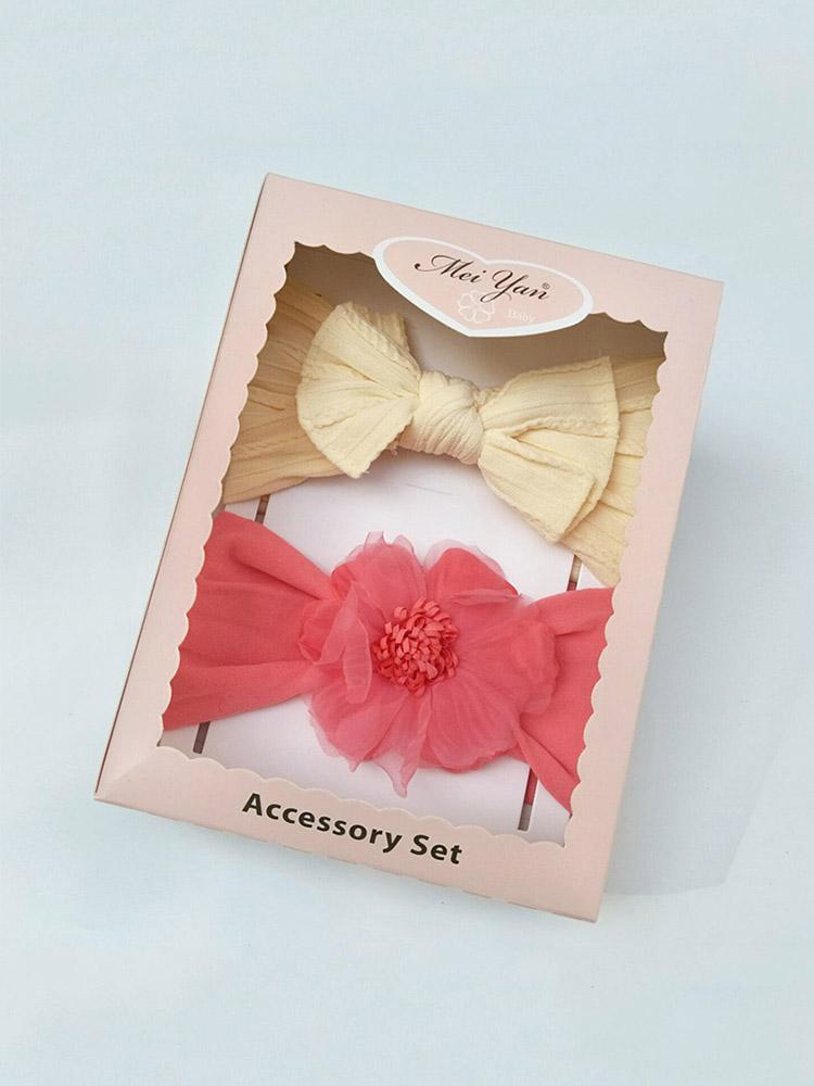Headbands 2 Newborn Baby Pcsset Flower Bows Kids Baby Hair Band Solid Color Infant Baby Hairbands Baby Girls Hair Accessories