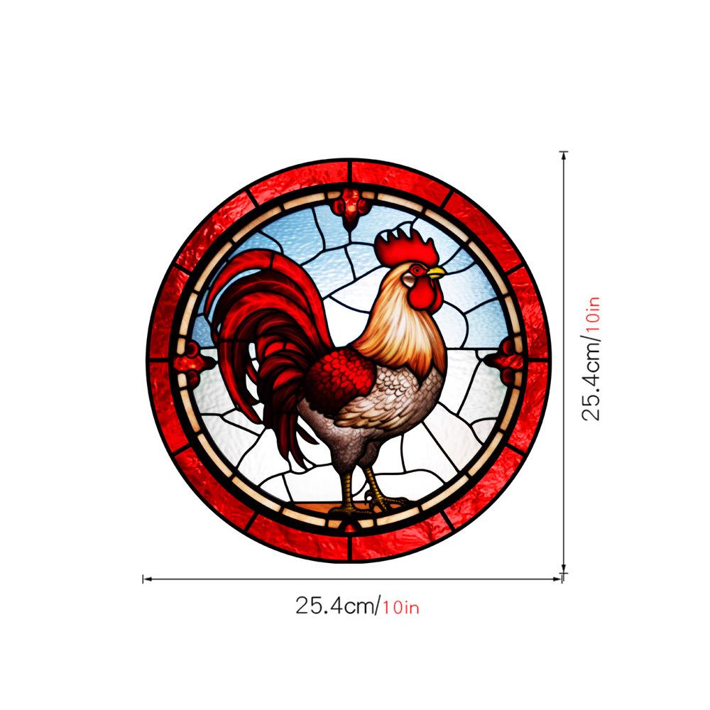 Retro Colorful Hummingbird Iris Window Glass Electrostatic Sticker Detachable Decorative Film Home Decoration