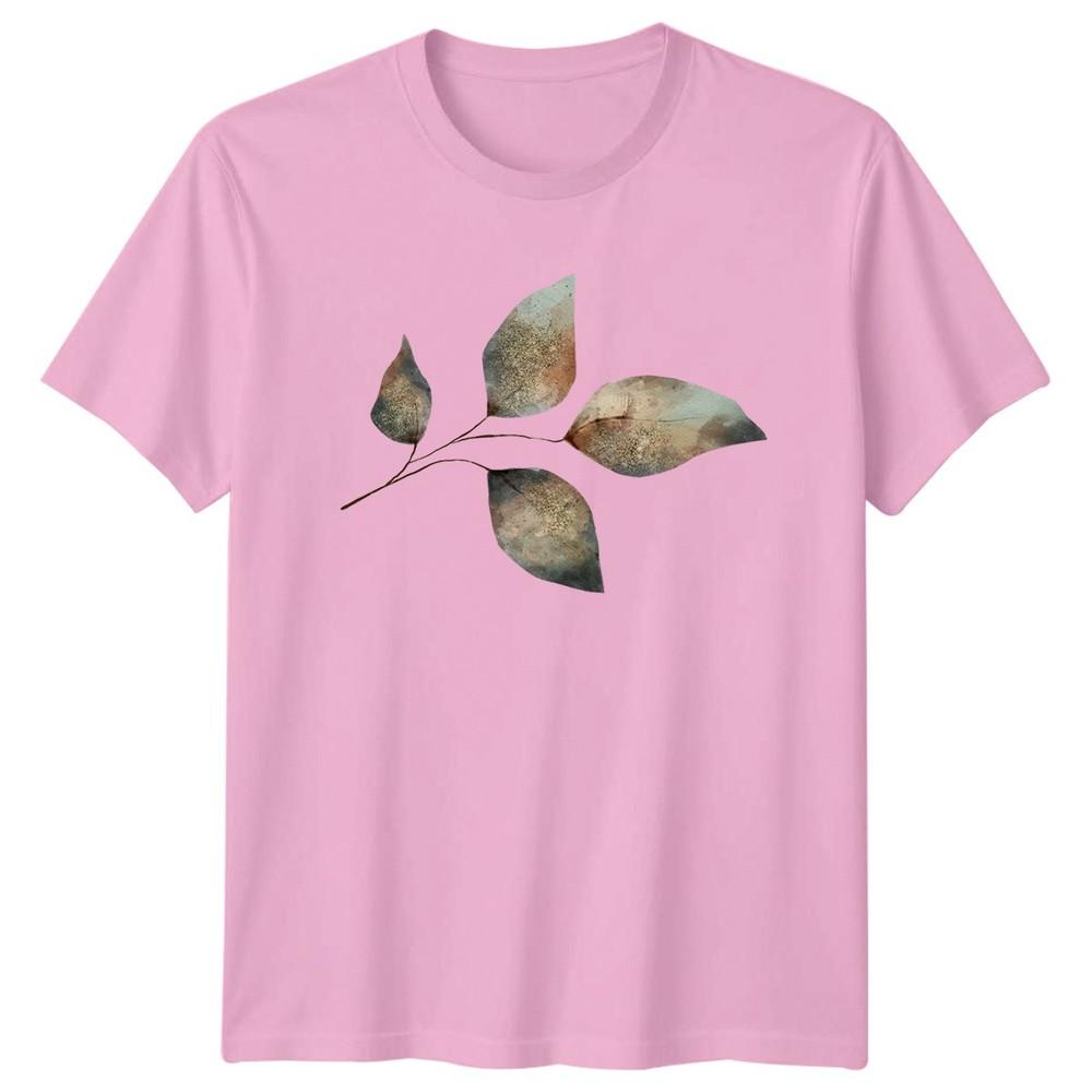 Earthy Botanical Leaves Unisexs TShirt Watercolor Botanical Birthday Gift For Her