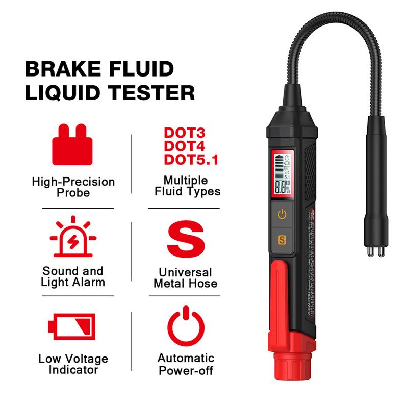 Brake Fluid Detector High Precision Probe Brake Fluid Diagnostic Detector Auto Car Brake Oil Testing Pen Automotive Brake Fluid