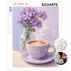 Pearl Painting Set Pearl Art DIY Handmade Crafts Purple Flower Vase Coffee Cup Home Wall Decoration