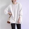 Women's Round Neck Long Sleeve T-shirt Oversized Fit Solid Casual Loose Basic Long Top