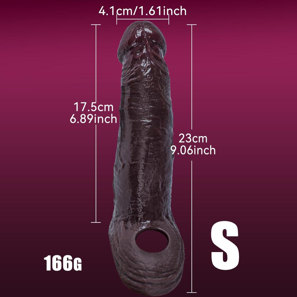 Black Penis Sleeve Enlargement Sleeve For Cock Sex Toys for Men Extender Silicone Dick Sleeve Artificial Penis Enlarge Thicken Condom