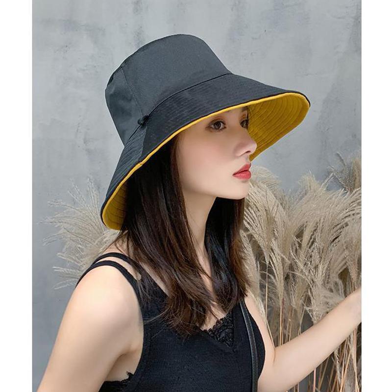 Ladies Holiday Reversible Wide Brim Bucket Sun Hat Foldable Summer Fisherman Cap